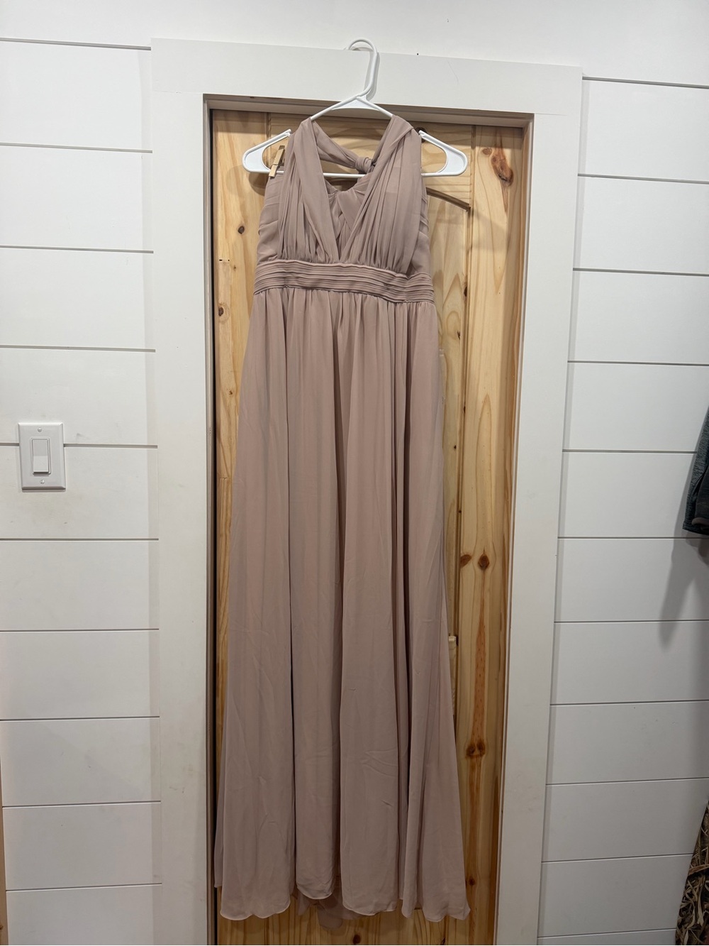 Birdy Grey bridesmaids dress - Grace Chiffon Dress with slit in color taupe NWT